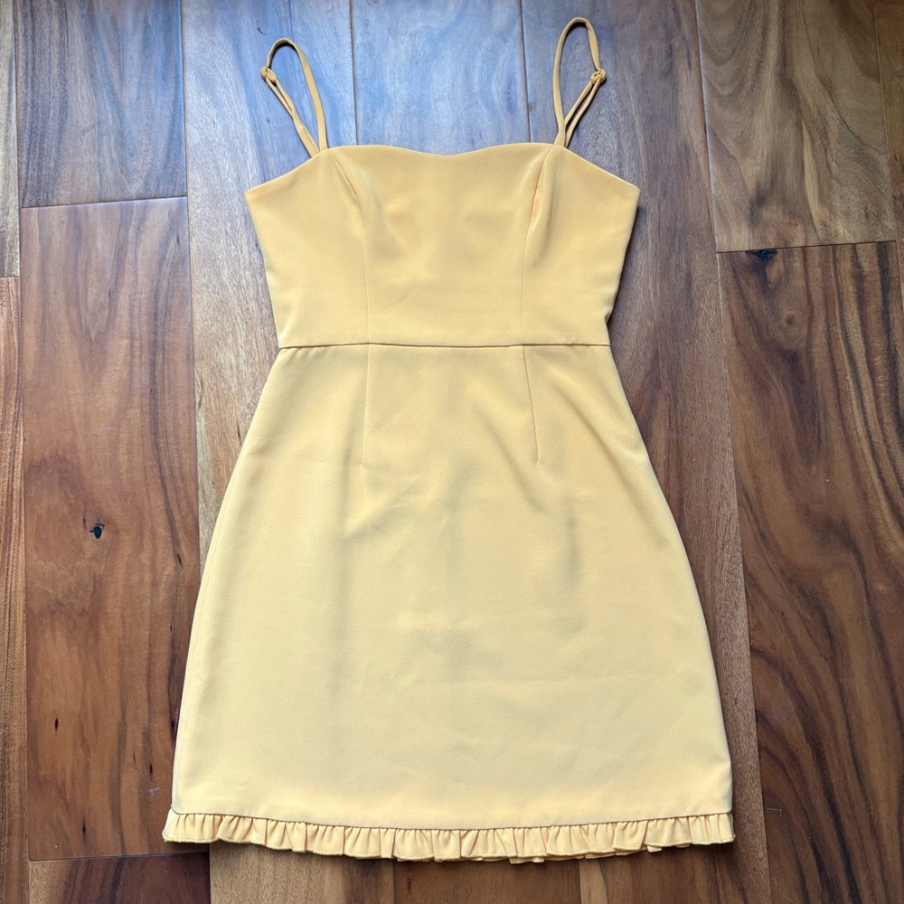 French Connection Whisper Sweetheart Frill Hem Dress